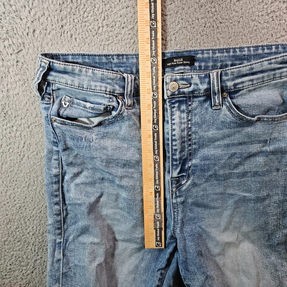 True Religion‎ Jeans Men 33 x 29 Halle High Rise Super Skinny Raw Hem Distressed